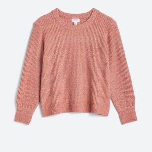 Market and Spruce. Aspen cropped blouson sleeve sweater. Pink/ orange Size large